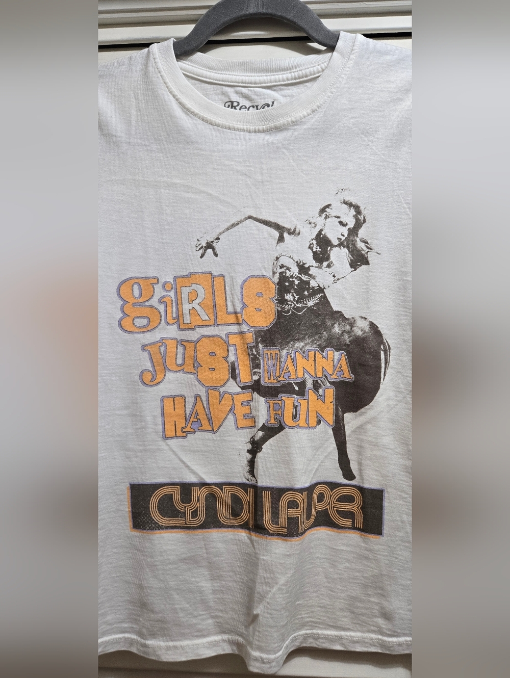 Recycled Karma Cyndi Lauper Girls Just Wanna Have Fun Graphic Baby Tee Size S - Picture 2 of 6